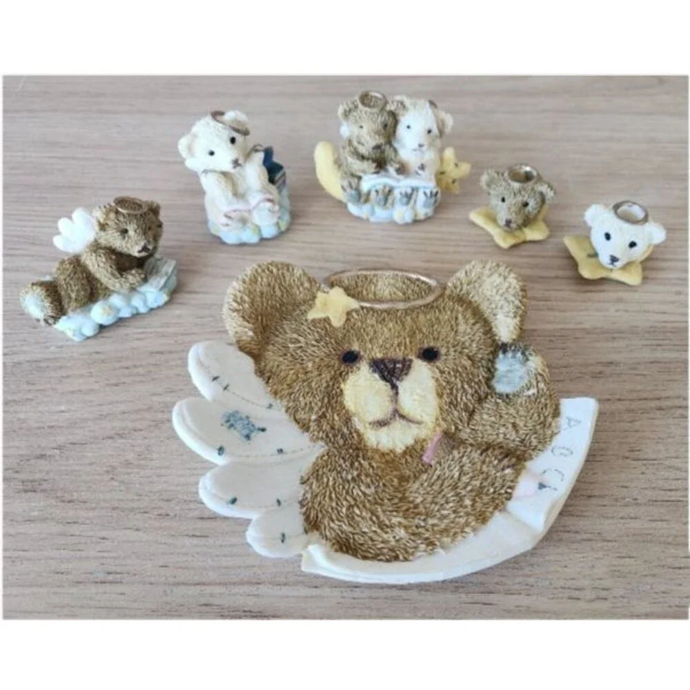 Angels Bears Vintage Decorative Miniature Resin Tea Set Popular Imports 1997